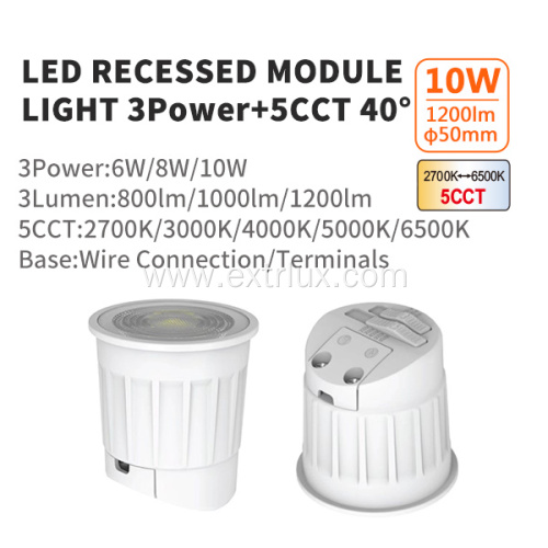 40° Module downlight 6W-10W 3Power 5CCT spotlight